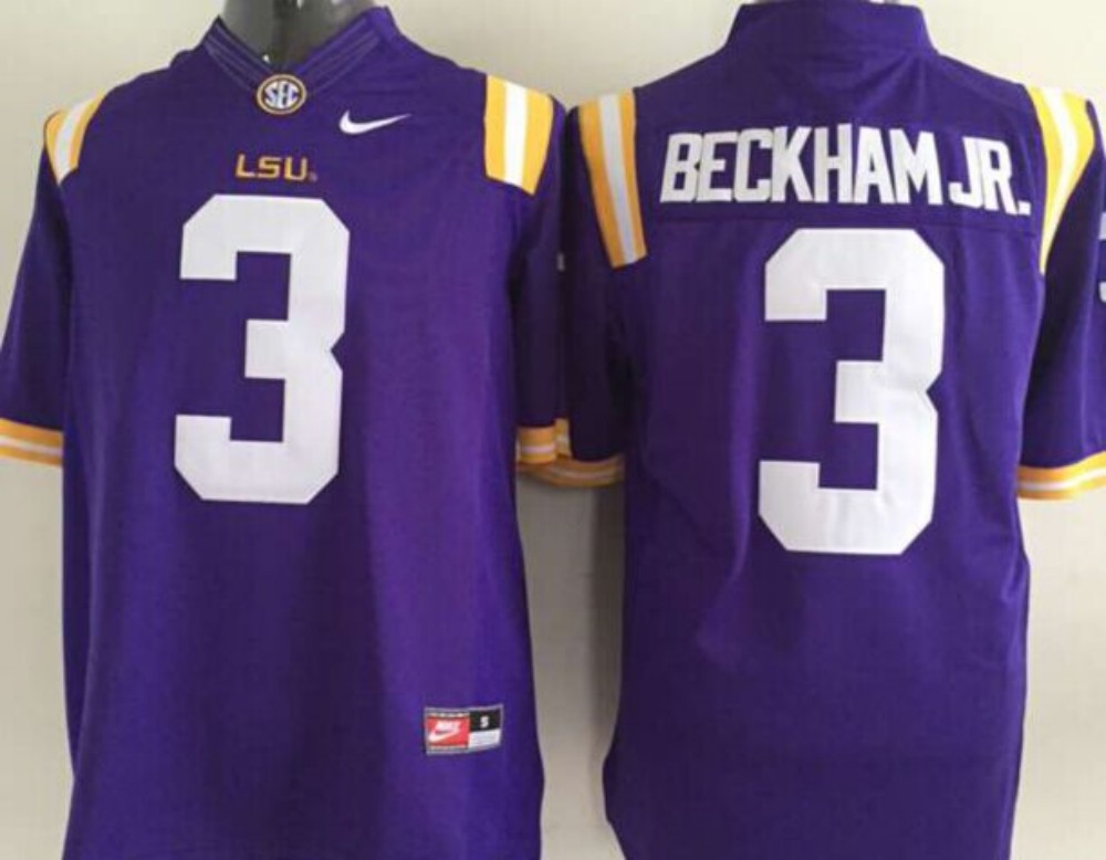 Men's LSU Tigers Odell Beckham #3 Purple Jersey